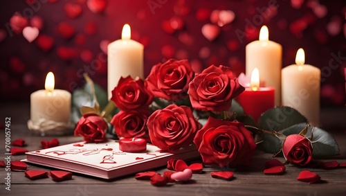 candles and rose petals