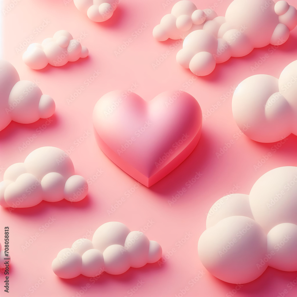 valentine's day soft pink cloud background
