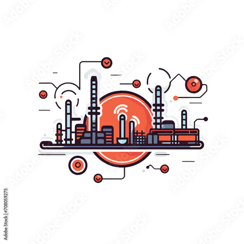 Eliot industrial internet of things cartoon style icon vector