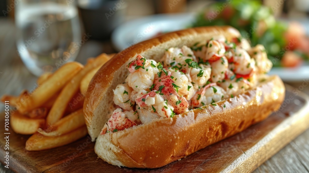 Gourmet Lobster Roll Unwind: Fresh Lobster Roll, Light Mayo, Seaside Eatery, Ocean View, Relaxed Summery Atmosphere Gourmet Lobster Roll Unwind: Fresh Lobster Roll, Light Mayo, Seaside Eatery, Ocean View, Relaxed Summery Atmosphere