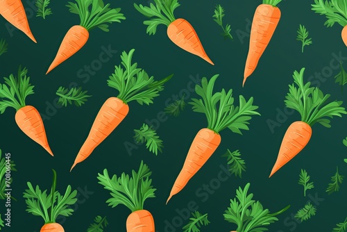 Illustration of carrot with green leaves