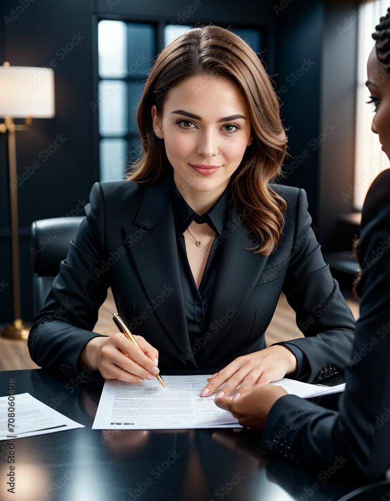 businesswoman working at the desk businesswoman working at the desk