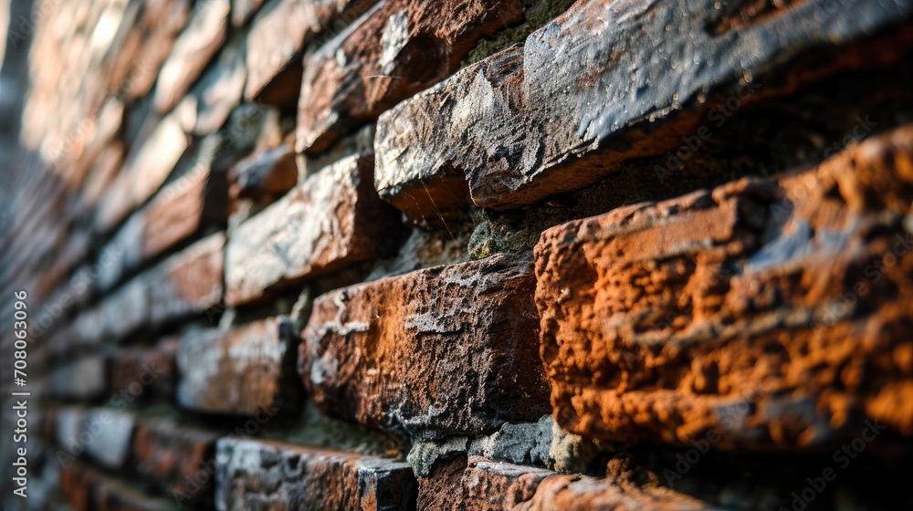 Brick wall. Angle view. Brick wall background Brick wall. Angle view. Brick wall background