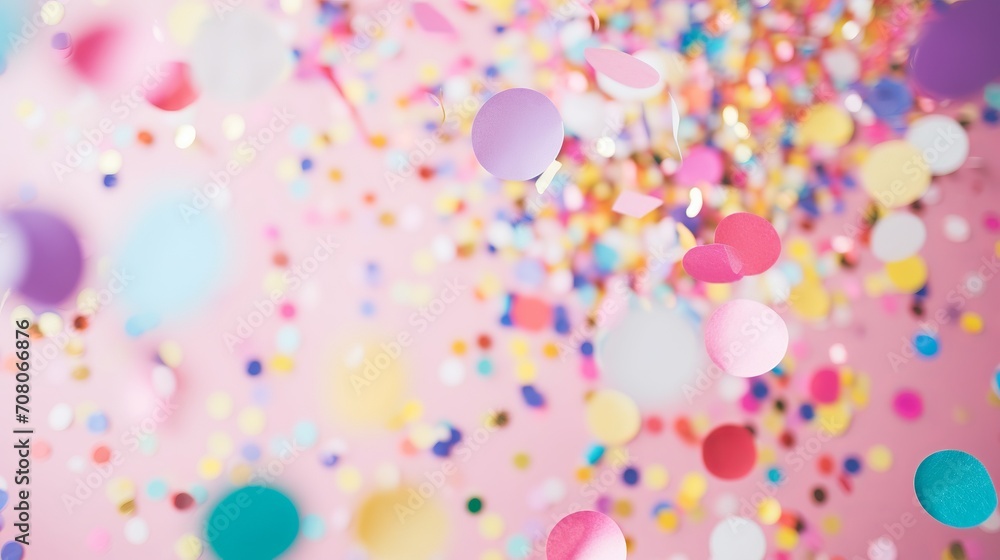 Confetti is used to decorate the party.