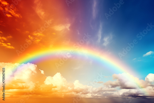 Awe-Inspiring Spectrum. Beautiful Rainbow in the sky. Generative ai