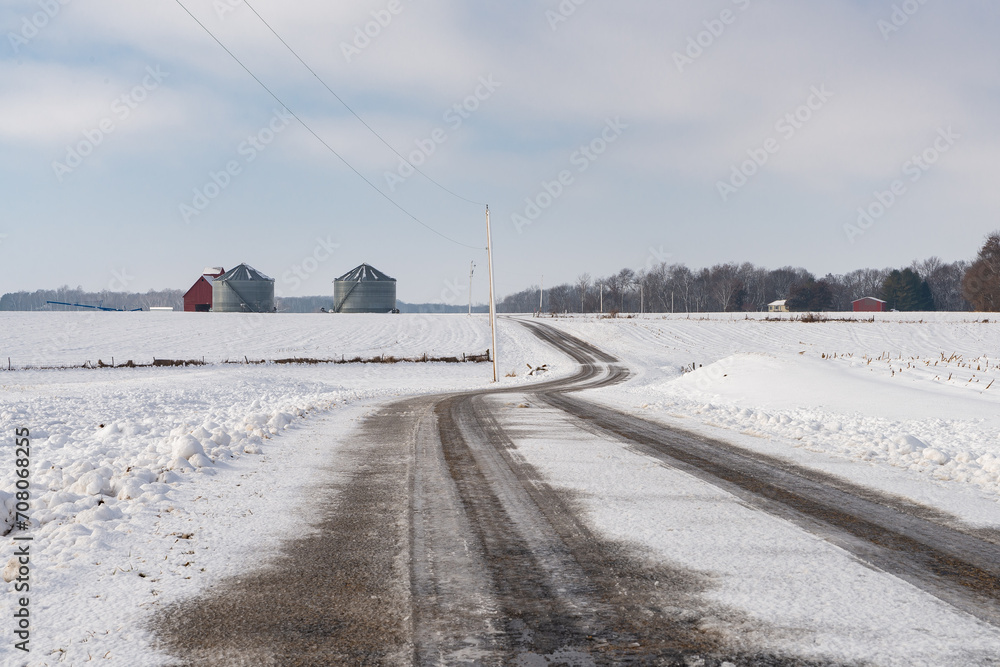 Rural road in Winter.