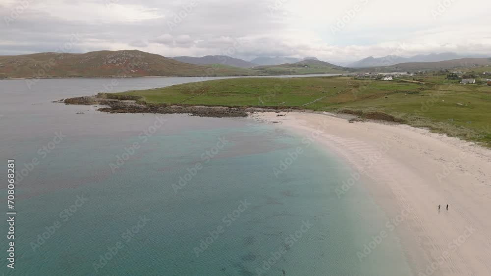 Salerna beach Galway Ireland Aerial view