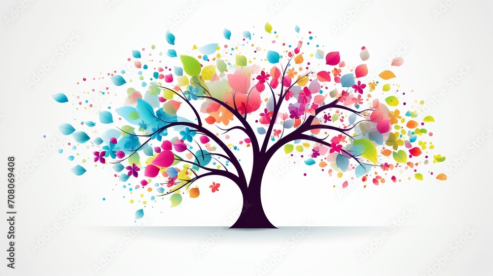 The spring tree branch is being celebrated in an artistic manner. The spring tree branch is being celebrated in an artistic manner.