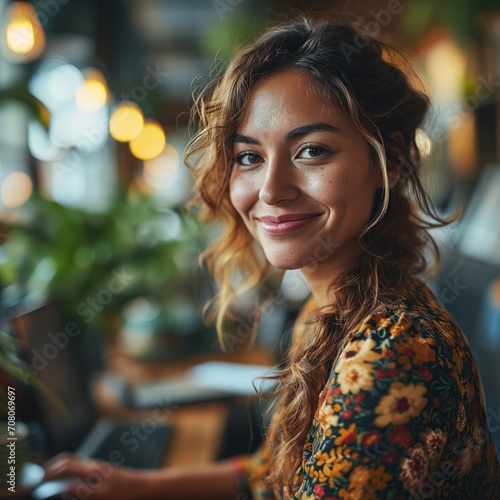 portrait of a smiling woman in the office