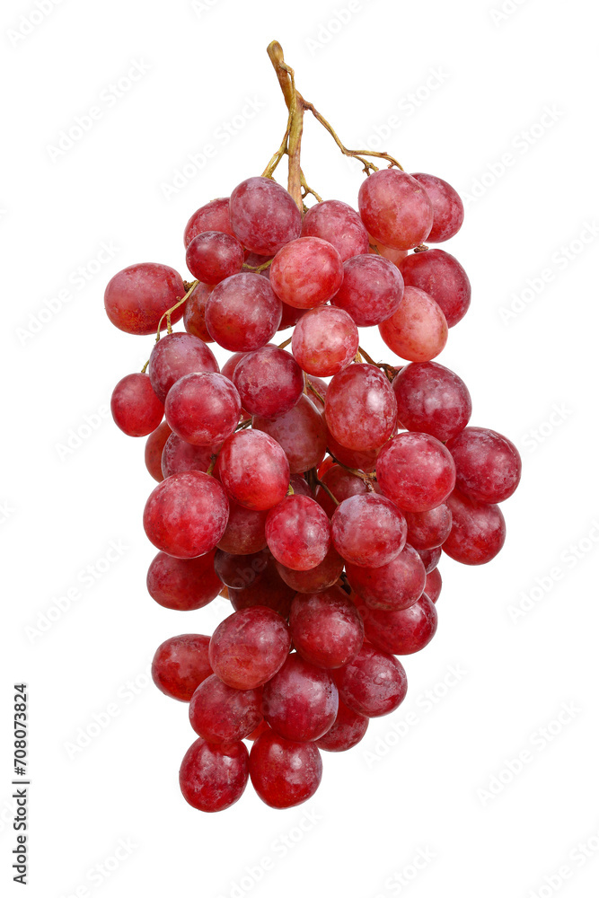 Bunch of Cardinal grapes isolated on white background