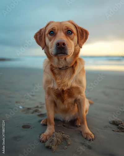 dog on the beach