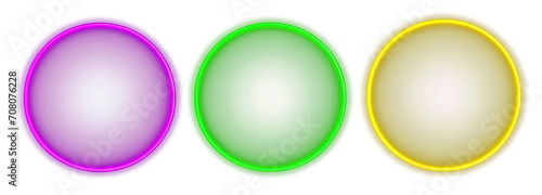 Neon Circle Green Purple And Yellow Shape
