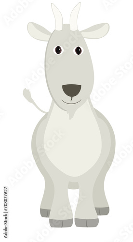 simple graphical drawing of a smiling goat cartoon