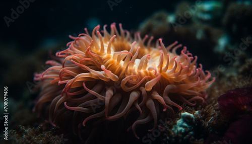Underwater reef showcases nature beauty with colorful fish and coral generated by AI