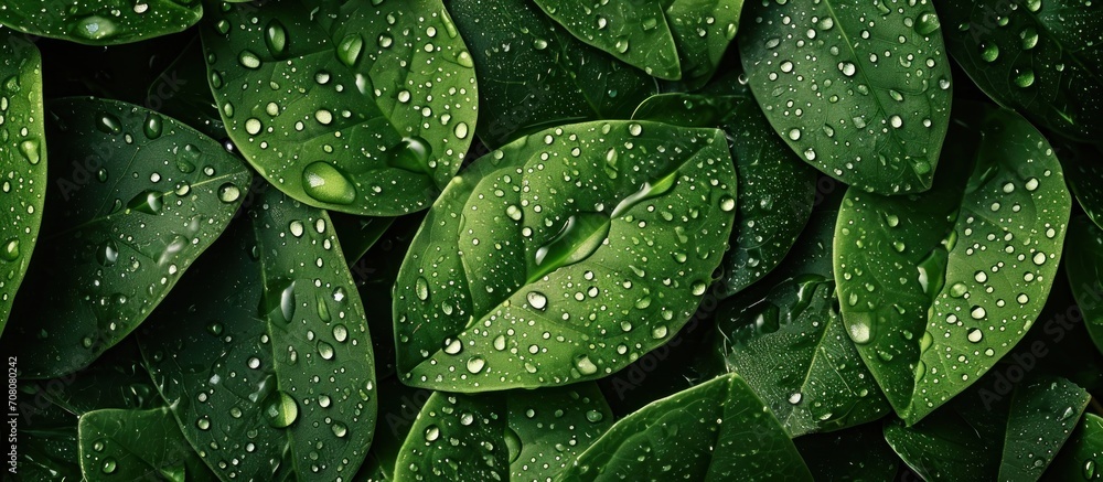 Fototapeta premium green leaf with drops