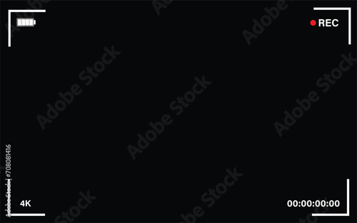 illustration camera recording with black background photo