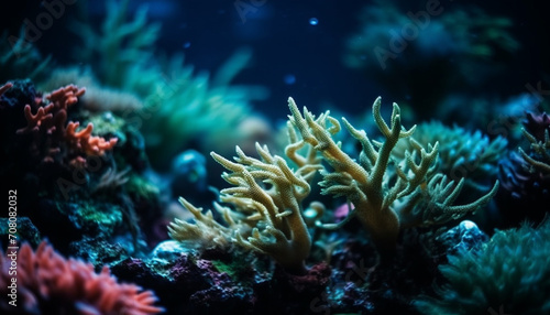 Underwater reef showcases nature beauty in multi colored aquatic life generated by AI © Jeronimo Ramos