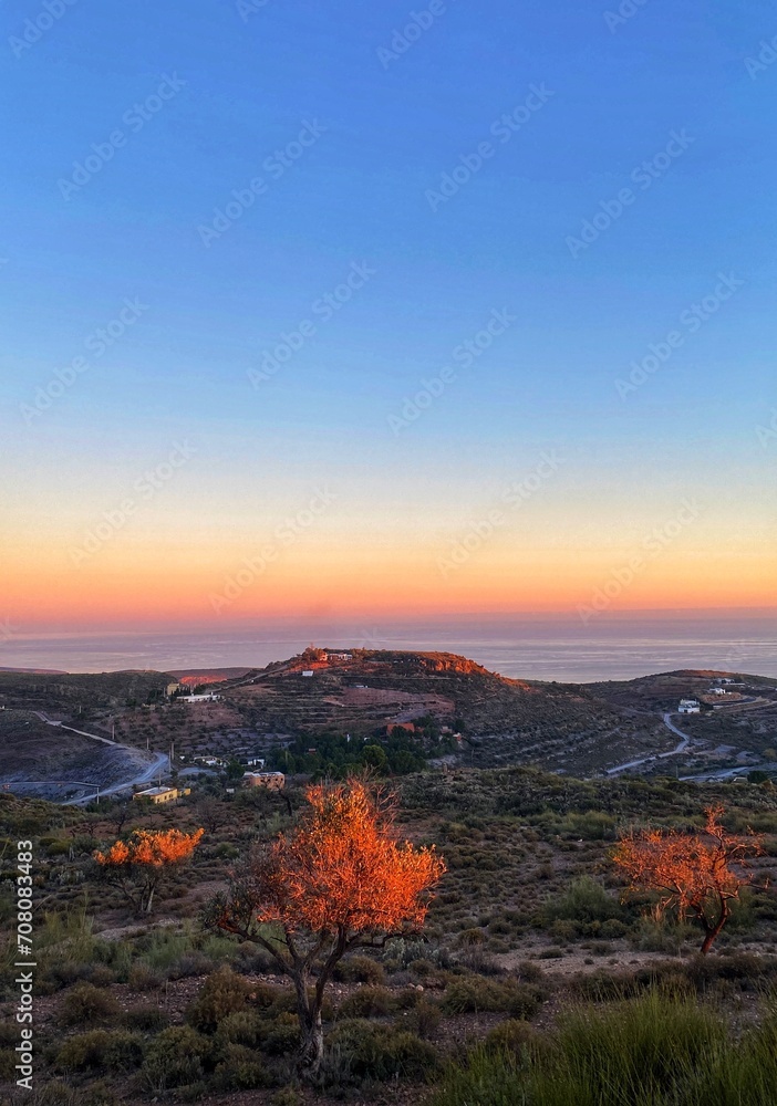 Landschaft der Alpujarra bei Felix, Roquetas de Mar, Almeria, Spanien