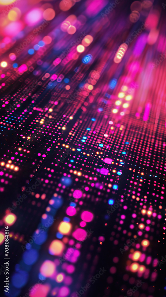 Synthwave Matrix: A Close-Up of a Digital Matrix with Retro Amber, Synthwave Magenta, and Digital Indigo Synthwave Matrix: A Close-Up of a Digital Matrix with Retro Amber, Synthwave Magenta, and Digital Indigo
