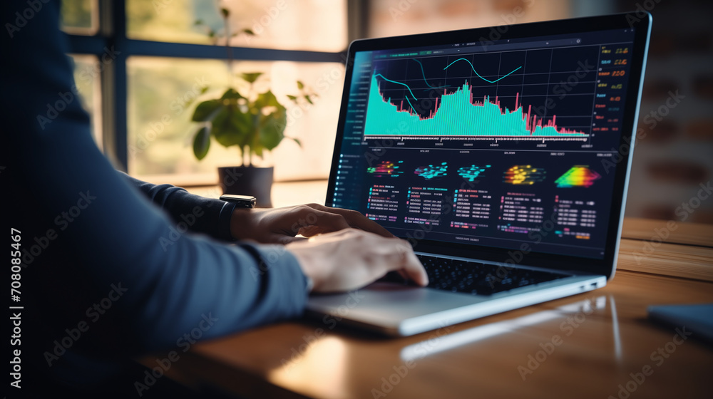 Businesswoman analyzing and calculating data for long term investment growth goals and company finance balance, Business strategy and plan for target. Economic analysis of Digital marketing. Businesswoman analyzing and calculating data for long term investment growth goals and company finance balance, Business strategy and plan for target. Economic analysis of Digital marketing.