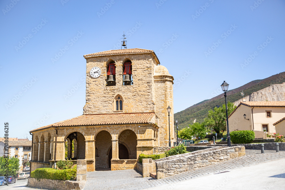 Church of Saint Euphemia in Tiebas town, Tiebas-Muruarte de Reta, Comarca of Pamplona, province of Navarra, Spain