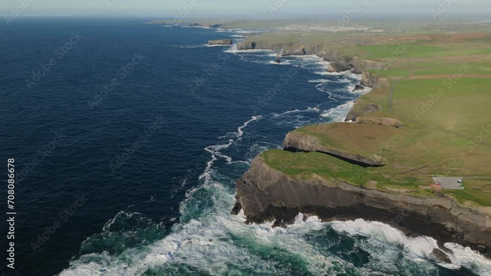 Kilkee cliffs Clare Ireland Aerial view Kilkee cliffs Clare Ireland Aerial view