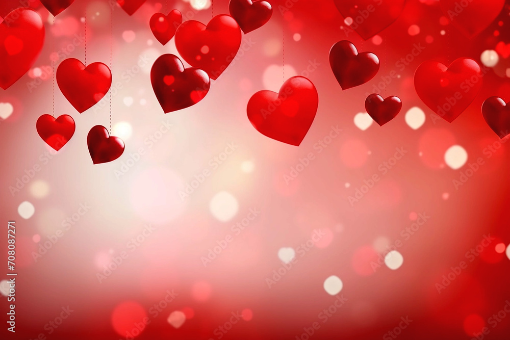 Valentines day background with hearts