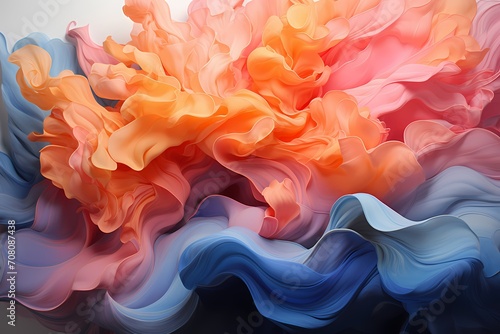 Dynamic waves of royal blue and soft coral liquids meeting in a burst of energy  crafting a captivating abstract background with high-definition details