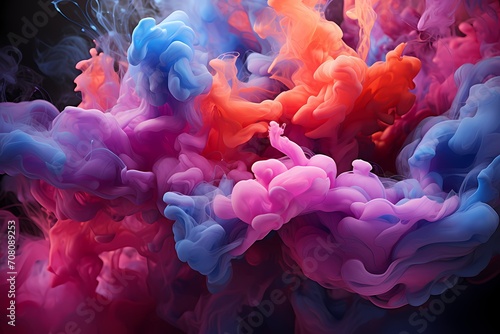 Electric pink and deep indigo merging into a captivating display of liquid art, perfectly framed in HD