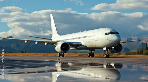 A Large Passenger Airplane In The Airport