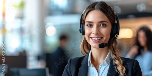 Businesswoman with a headset