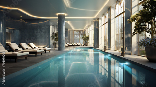 A Swimming Pool In A Luxurious Fitness Studio