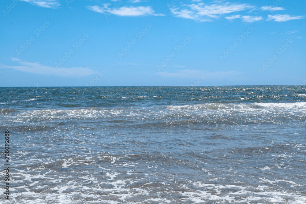 Blue sea and blue sky background. Summer sea and blue sky. Blue sea and blue sky background. Summer sea and blue sky.