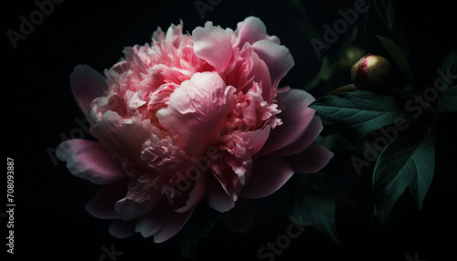 A vibrant bouquet of fresh, pink peonies brings nature beauty generated by AI