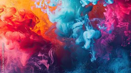 Colorful ink in water. Ink in water. Abstract background