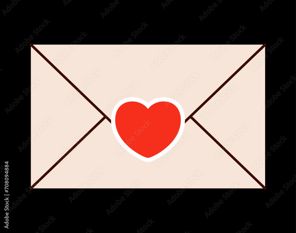 love letter envelope Valentines day minimal love letter vector illustration. love letter envelope Valentines day minimal love letter vector illustration.