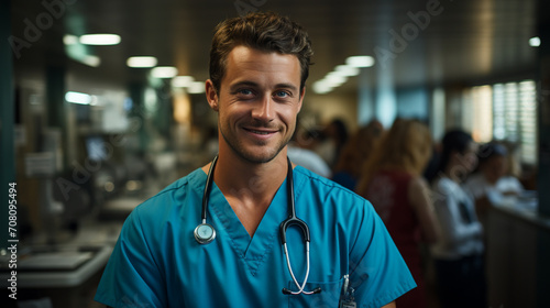 Portrait of a young doctor in medical clothes