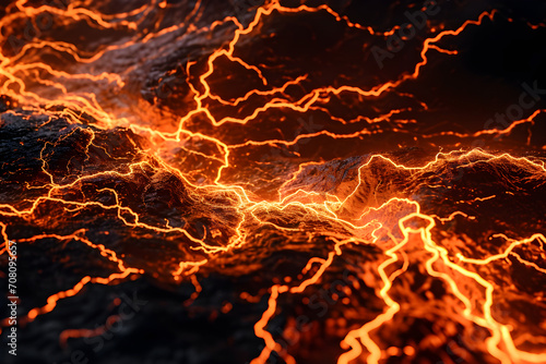 Abstract background of orange lightning