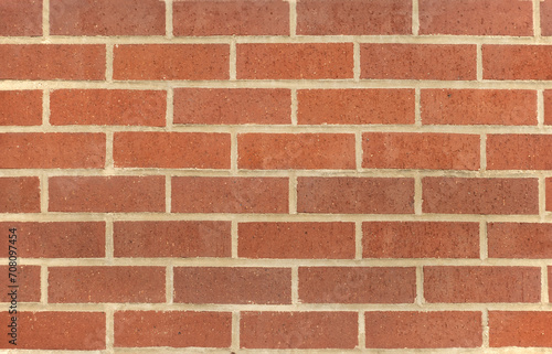 Close up of a red brick wall.