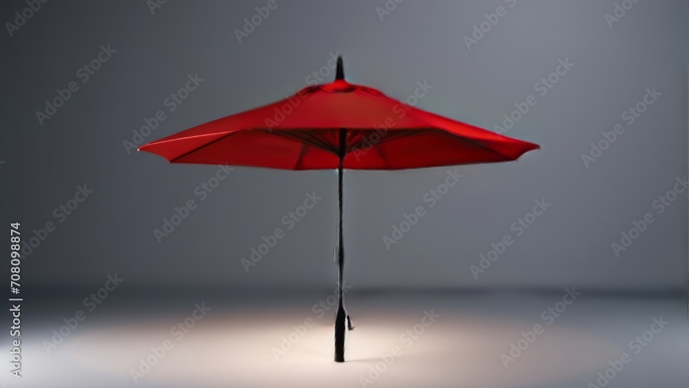 Fototapeta premium red umbrella on black background ai generated