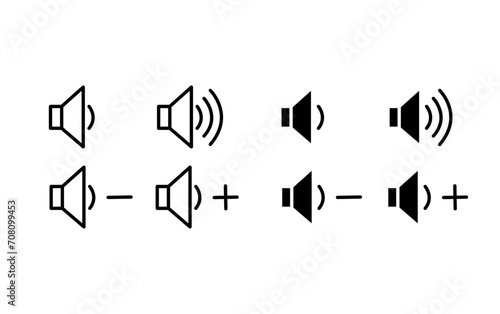 Speaker volume icon set. vector illustration photo