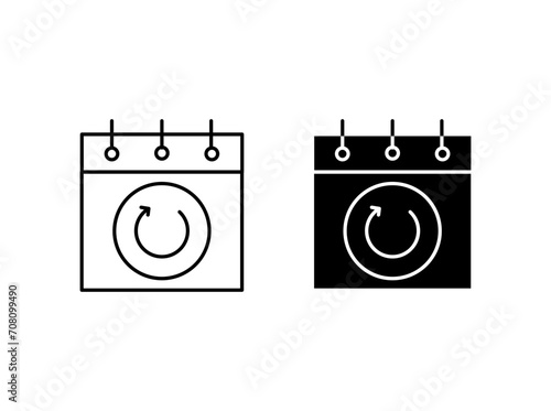 Change or update the date icon set. vector illustration