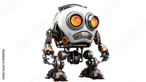 cute robot made from machine parts on a transparent background © Classy designs