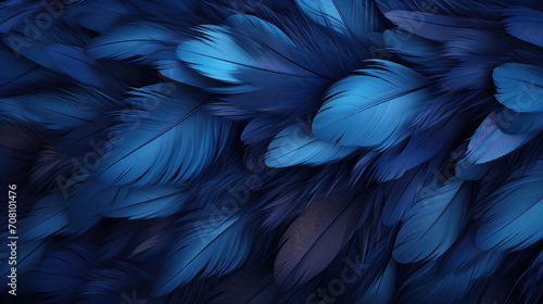 A  wallpaper featuring a burst of lively, blue feathers, generative AI © Oleksandr