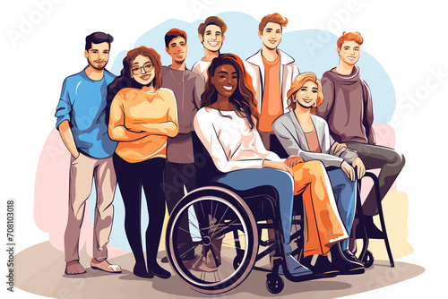inclusive group of motivated people isolated vector style illustration photo