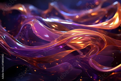 Fluid dance of copper and amethyst, creating a spellbinding Abstract Wallpaper Background with a touch of mystique.