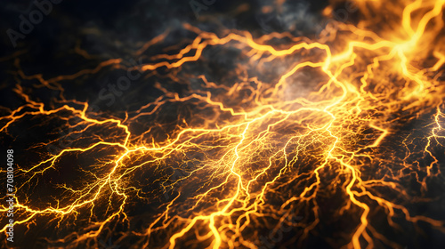 Abstract background of yellow lightning