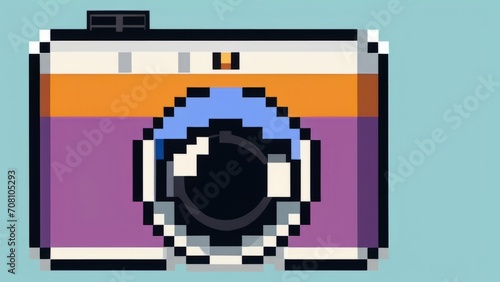 illustration of a camera pixel art ai generated