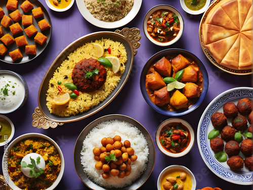 Diverse Delights: Exquisite Culinary Moments of Iftar Feast. generative A