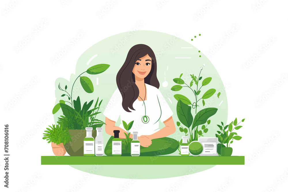 Naturopathy Plant-based Medicine vector flat isolated vector style illustration Naturopathy Plant-based Medicine vector flat isolated vector style illustration